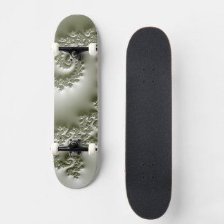 Pale green fractal design necktie skateboard
