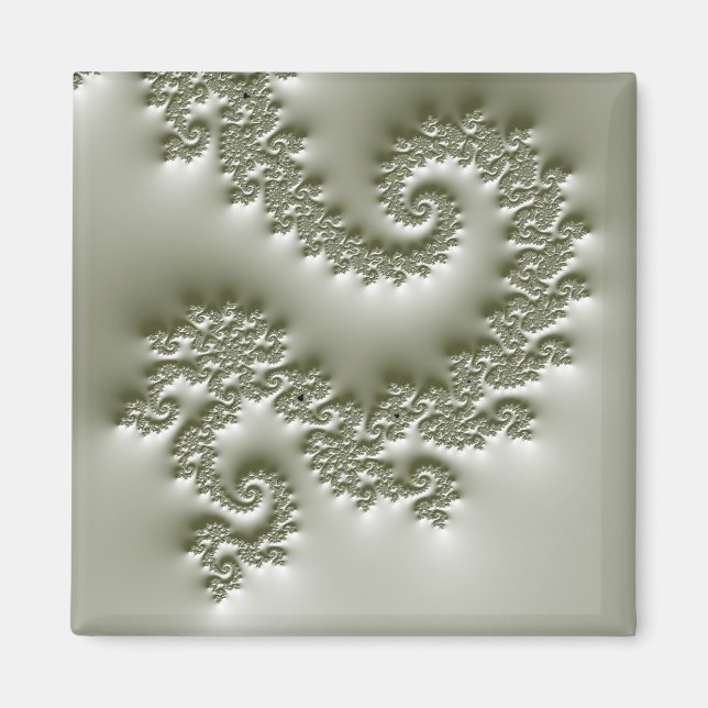 Pale green fractal magnet (Front)