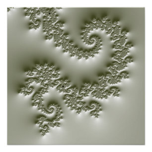 Pale green fractal poster