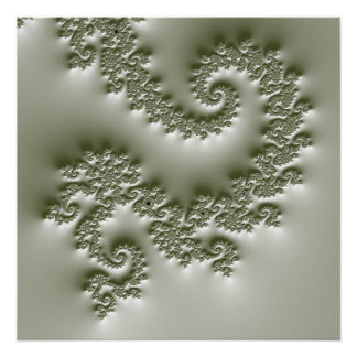 Pale green fractal poster