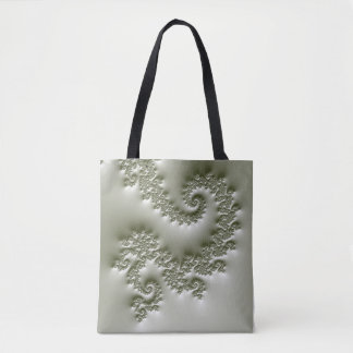 Pale green fractal tote bag
