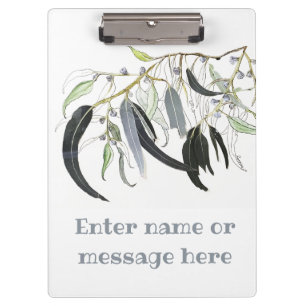 pale green gum leaf watercolour clipboard