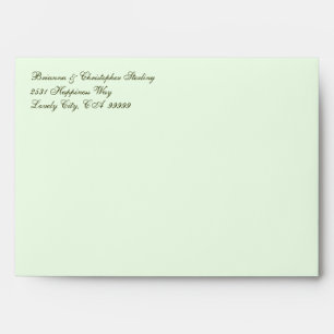 Pale Green Invitation Envelopes - Olive  Damask