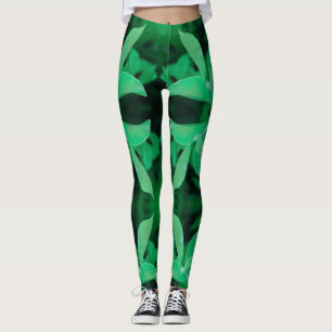 Pale Green Leaf Plant Pastel Colors Leggings
