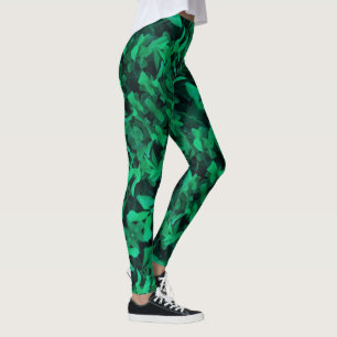 Pale Green Leaf Plant Pastel Colours Leggings