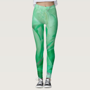 Pale Green Leaf Plante Pastel Colors Leggings