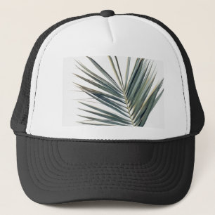 Pale green leaf trucker hat