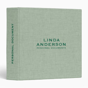 Pale Green Linen Texture  Binder