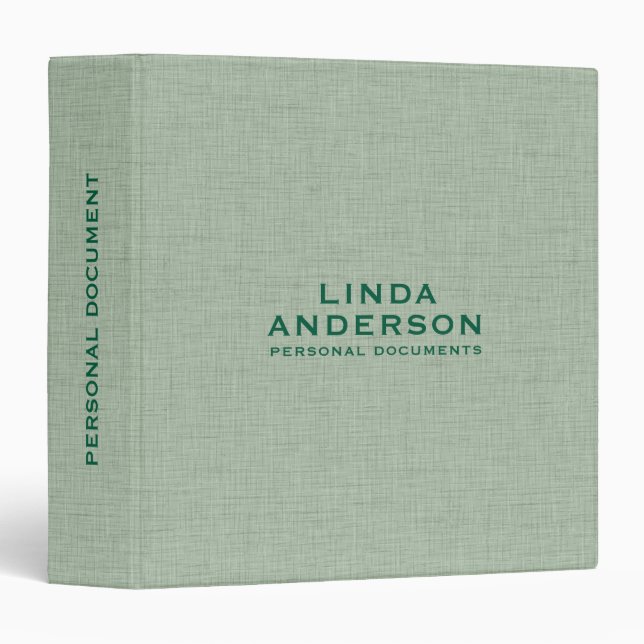 Pale Green Linen Texture  Binder (Front/Spine)
