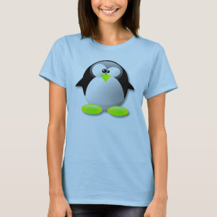 PALE GREEN LINUX TUX CRYSTAL PENGUIN T-Shirt