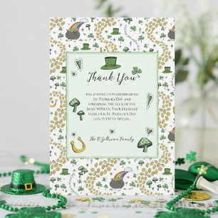 Pale Green Lucky St Patricks Day Thank You Card