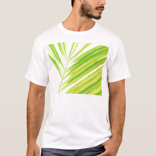 Pale Green Pastel Palm Leaves T-Shirt