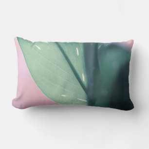 Pale Green Plant Leaves Throw Pillow Cushion