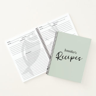 Pale Green Recipe Notebook