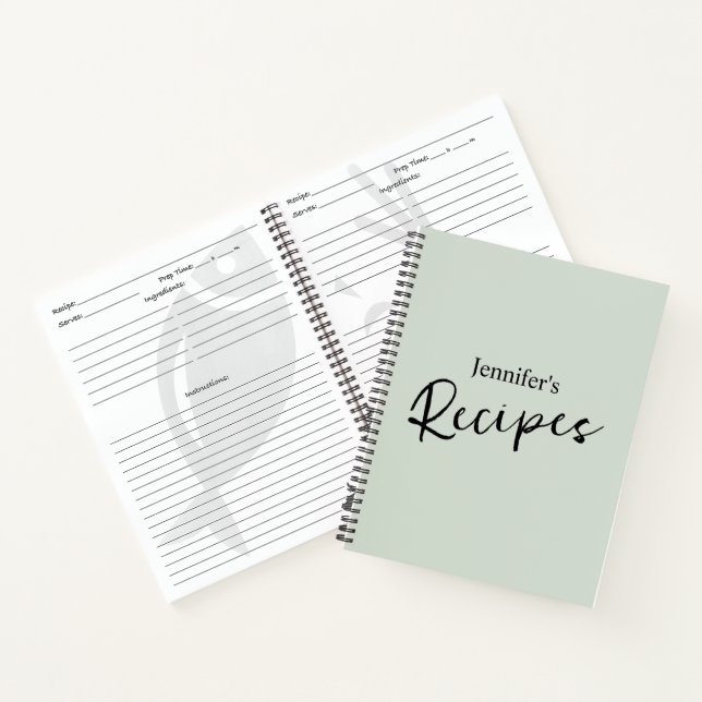 Pale Green Recipe Notebook (Inside)