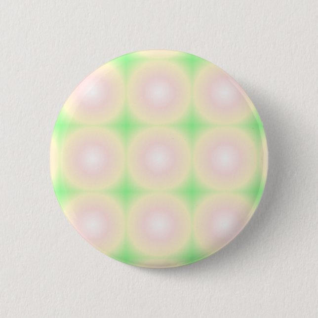 Pale Green Rose White 3D Optical Gradient Pattern 2 Inch Round Button (Front)