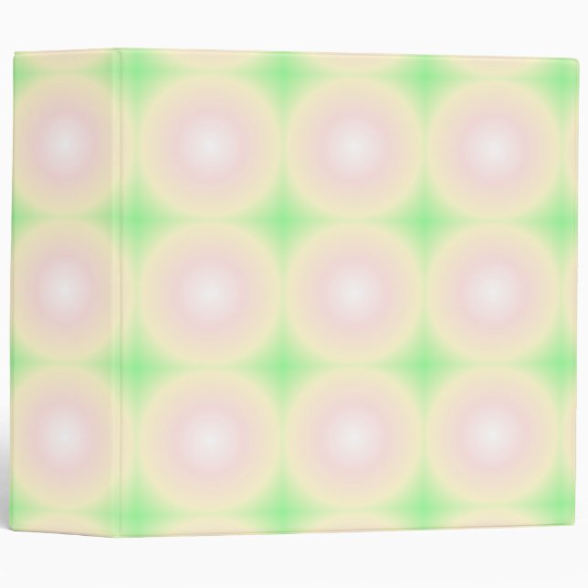 Pale Green Rose White 3D Optical Gradient Pattern Binder (Front/Spine)