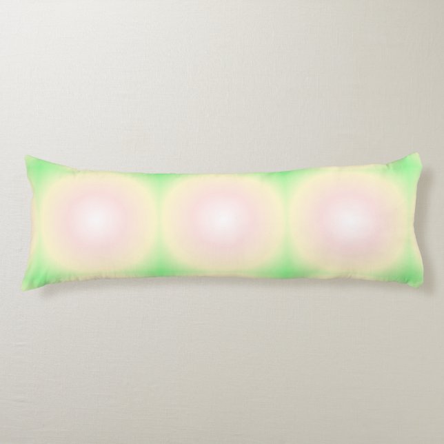 Pale Green Rose White 3D Optical Gradient Pattern Body Pillow (Front)