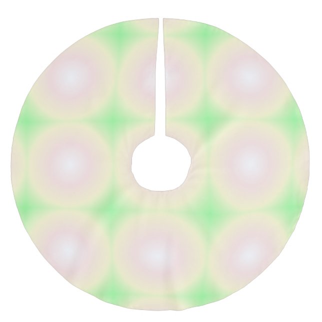 Pale Green Rose White 3D Optical Gradient Pattern Brushed Polyester Tree Skirt (Front)