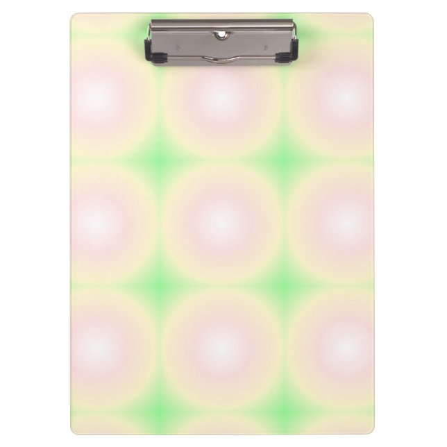 Pale Green Rose White 3D Optical Gradient Pattern Clipboard (Front)