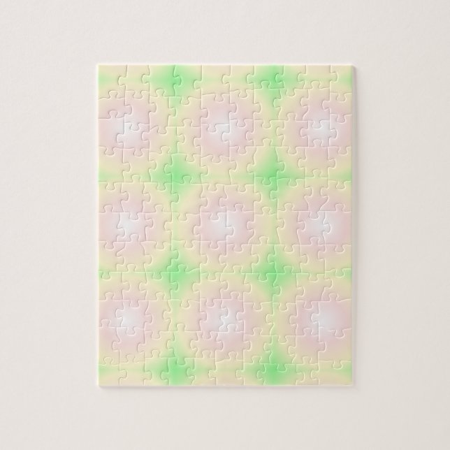 Pale Green Rose White 3D Optical Gradient Pattern Jigsaw Puzzle (Vertical)