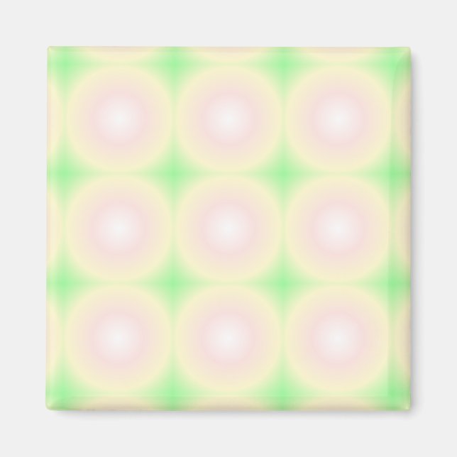 Pale Green Rose White 3D Optical Gradient Pattern Magnet (Front)