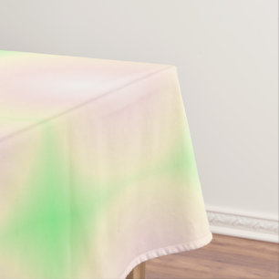 Pale Green Rose White 3D Optical Gradient Pattern Tablecloth
