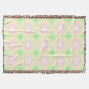 Pale Green Rose White 3D Optical Gradient Pattern Throw Blanket