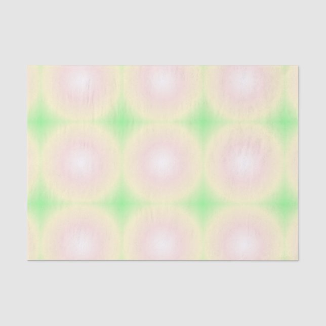 Pale Green Rose White 3D Optical Gradient Pattern Tissue Paper (Front)