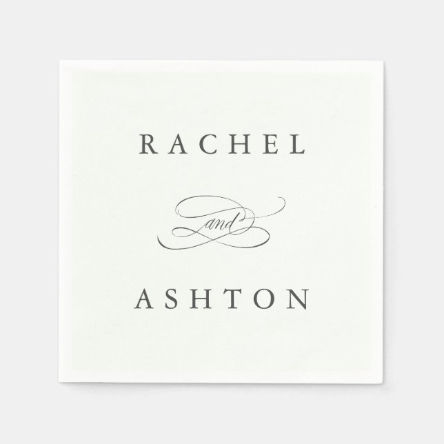 Pale Green Simple Elegant Wedding Napkins (Front)