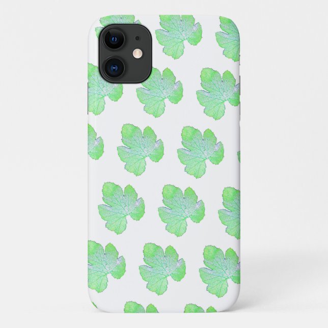 Pale Green Squash Leaf Texture iPhone 11 Case (Back)