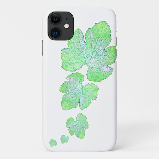 Pale Green Squash Leaf Texture iPhone 11 Case (Back)
