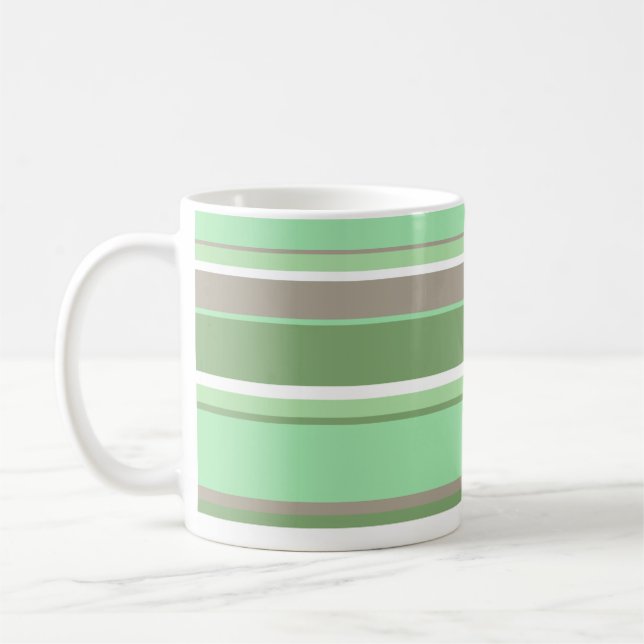 Pale green stripes coffee mug (Left)