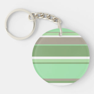 Pale green stripes keychain