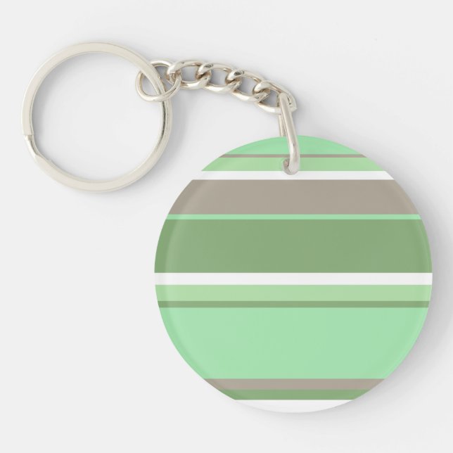 Pale green stripes keychain (Front)