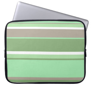 Pale green stripes laptop sleeve