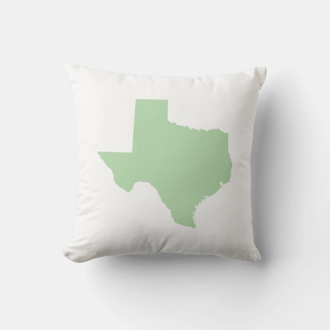 Pale Green Texas Throw Pillow (Front)