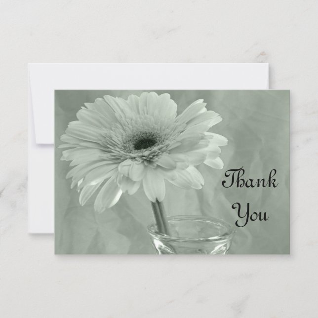 Pale Green Tinted Daisy Merci Notes - Flat (Devant)