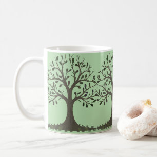 🌳 Pale Green Tree of Life Coffee Mug