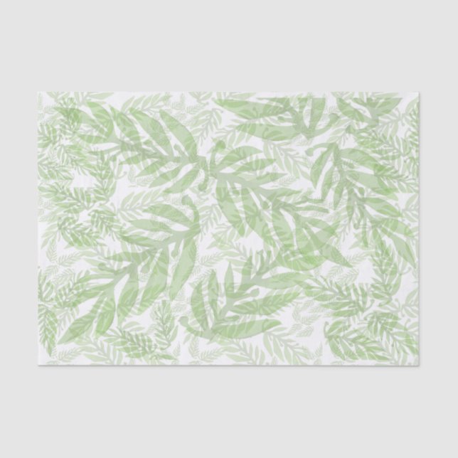 Pale greenery pattern  tissue paper (Front)