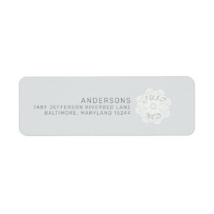 Pale Grey Doily Just Wed Adresse de retour