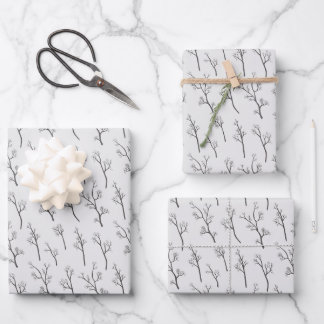 Pale Grey Forest Wrapping Paper Sheet