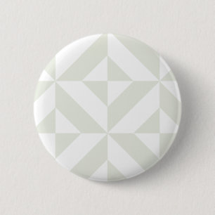 Pale Grey Geometric Deco Cube Pattern 2 Inch Round Button