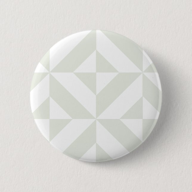 Pale Grey Geometric Deco Cube Pattern 2 Inch Round Button (Front)