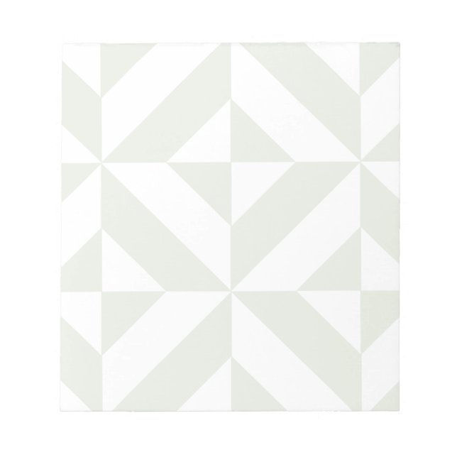 Pale Grey Geometric Deco Cube Pattern Notepad (Front)