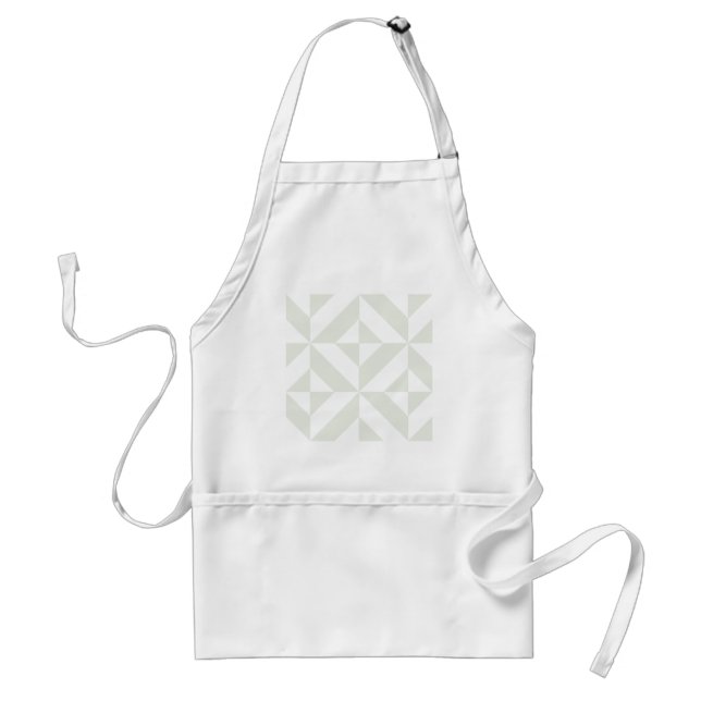 Pale Grey Geometric Deco Cube Pattern Standard Apron (Front)
