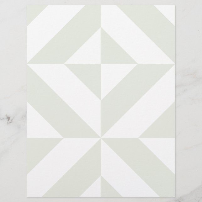 Pale Grey Geometric Deco Scrapbook Paper (Front)