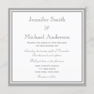Pale Grey Invitation Wedding