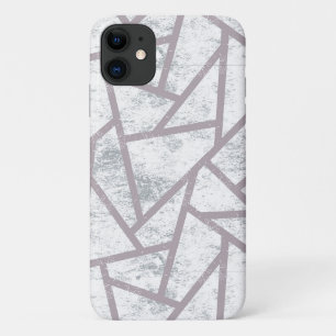 Pale grey mosaic pattern iPhone 11 case