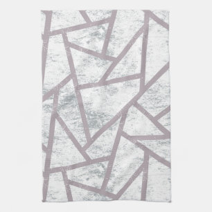 Pale grey mosaic pattern kitchen towel
